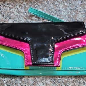 Very Rare Disney Star Wars Neon Boba Fett Patent Clutch / Wallet – Lucas Films